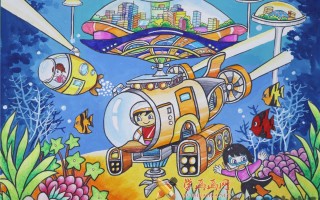 未来科技绘画简单 绝美素材~海底科创 未来城市 小学科技创新作品~绘画一等奖获奖作品